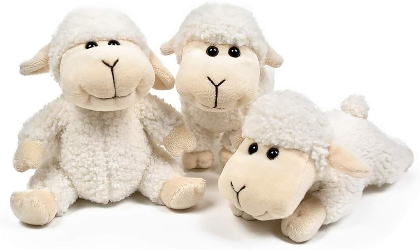 Sheep Stuffed Animal Lamb Plush Decorations 3Pcs (Sitting, Standing, Kneeling) White Sheep Toys Gift for Kids Little Girl/Boy