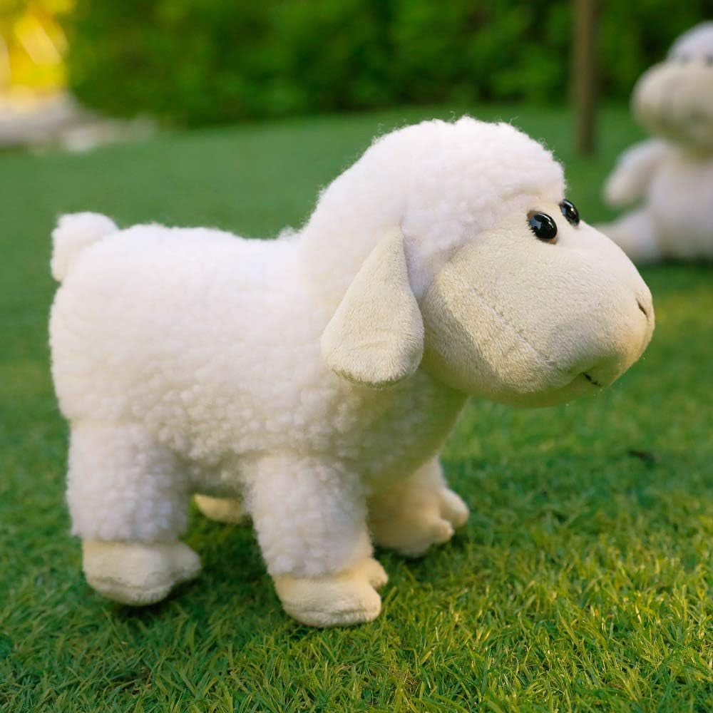Sheep Stuffed Animal Lamb Plush Decorations 3Pcs (Sitting, Standing, Kneeling) White Sheep Toys Gift for Kids Little Girl/Boy