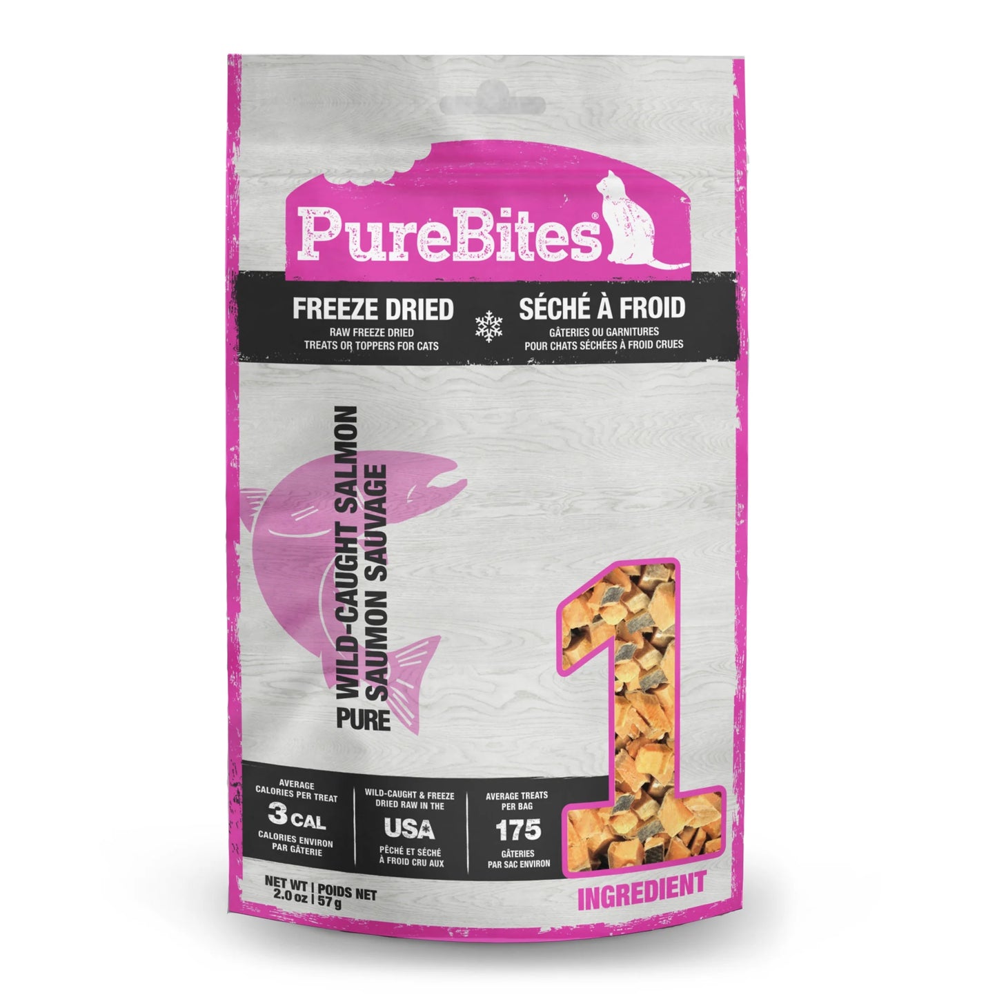 Salmon Freeze Dried Cat Treats, 1 Ingredient, Made in USA, 2Oz