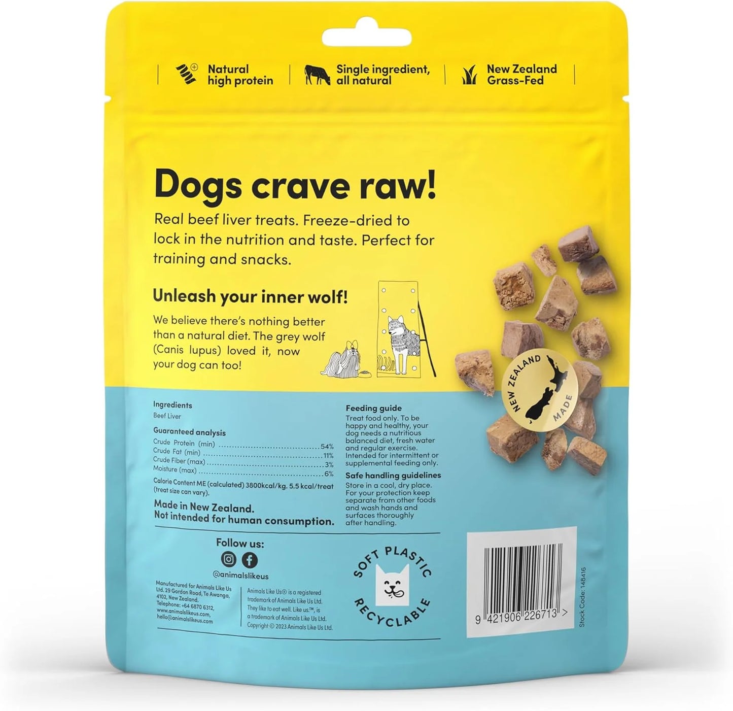 Premium Dog Treats, Freeze-Dried Raw 100% Grass-Fed Beef Liver, Single Ingredient, Protein Rich, Non-Gmo, No Wheat or Corn, 3 Oz