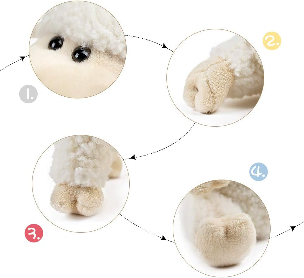 Sheep Stuffed Animal Lamb Plush Decorations 3Pcs (Sitting, Standing, Kneeling) White Sheep Toys Gift for Kids Little Girl/Boy