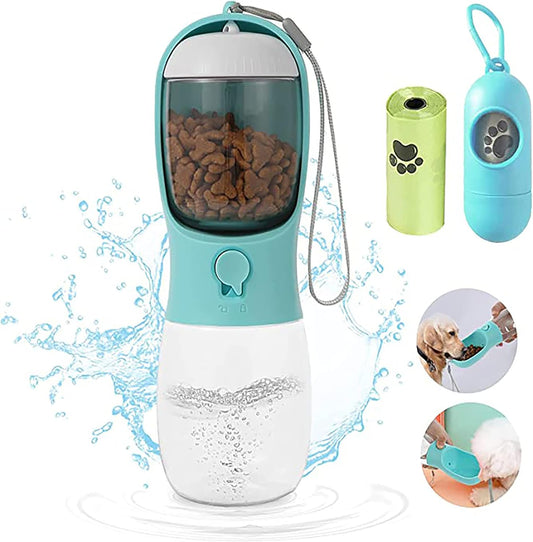 HCY&WLD Dog Water Bottle, 10OZ 2-In-1 Leakproof Portable Pet Water Bottle for Pets Outdoor Walking, Hiking, Travel, BPA Free Food Grade Material Dog Water Dispenser with Activated Carbon Filter