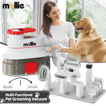 3In1 Dog Grooming Kit & Vacuum & Blower, Professional Pet Grooming Trimmer with Guide Combs, Dog Cat Hair Dryer with 3 Modes Speed Adjustable, 4L Dust Cup, Red