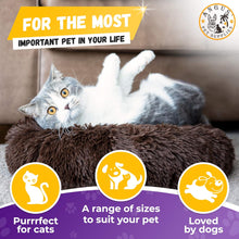 Calming Donut Pet Bed with Blanket - Comfy anti Anxiety, Fluffy Fuzzy round - for Dogs and Cats Who Love to Snuggle - Super Durable, Machine Washable, Water Resistant Base, Multiple Sizes S-XL