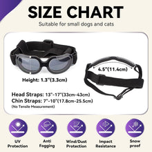Dog Goggles Small Breed, Puppy Sunglasses UV Protection, Summer Dog Eye Protection for Small Dogs Outdoor Driving Riding, Winter Antifog Pet Snow Goggles, Cool Black