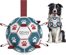 Dog Balls Toys, Soccer Ball with Straps, Puppy Birthday Gifts, Dog Water Toy, Durable Herding Balls for Small Medium Dogs, Interactive Toys for Tug of War (6 Inch)