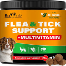 Natural Flea & Tick Support + Complex Multivitamin Chicken Flavored Soft Chew for Skin & Coat Supplement for Dogs, 10-Oz Jar