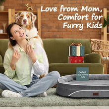 35In Luxury Sofa-Style Pet Orthopedic Bed for Large and Medium Dogs – Removable Machine-Washable Plush Cover, 4-Sided Bolster, Non-Slip Bottom, Size 35”X28”X6” Gray