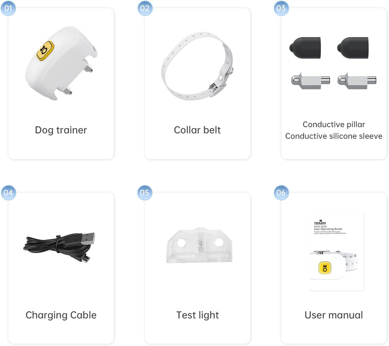 Anti Barking Collar for Dogs,  Shock Training Control Smart IPX7 Water-Resistant