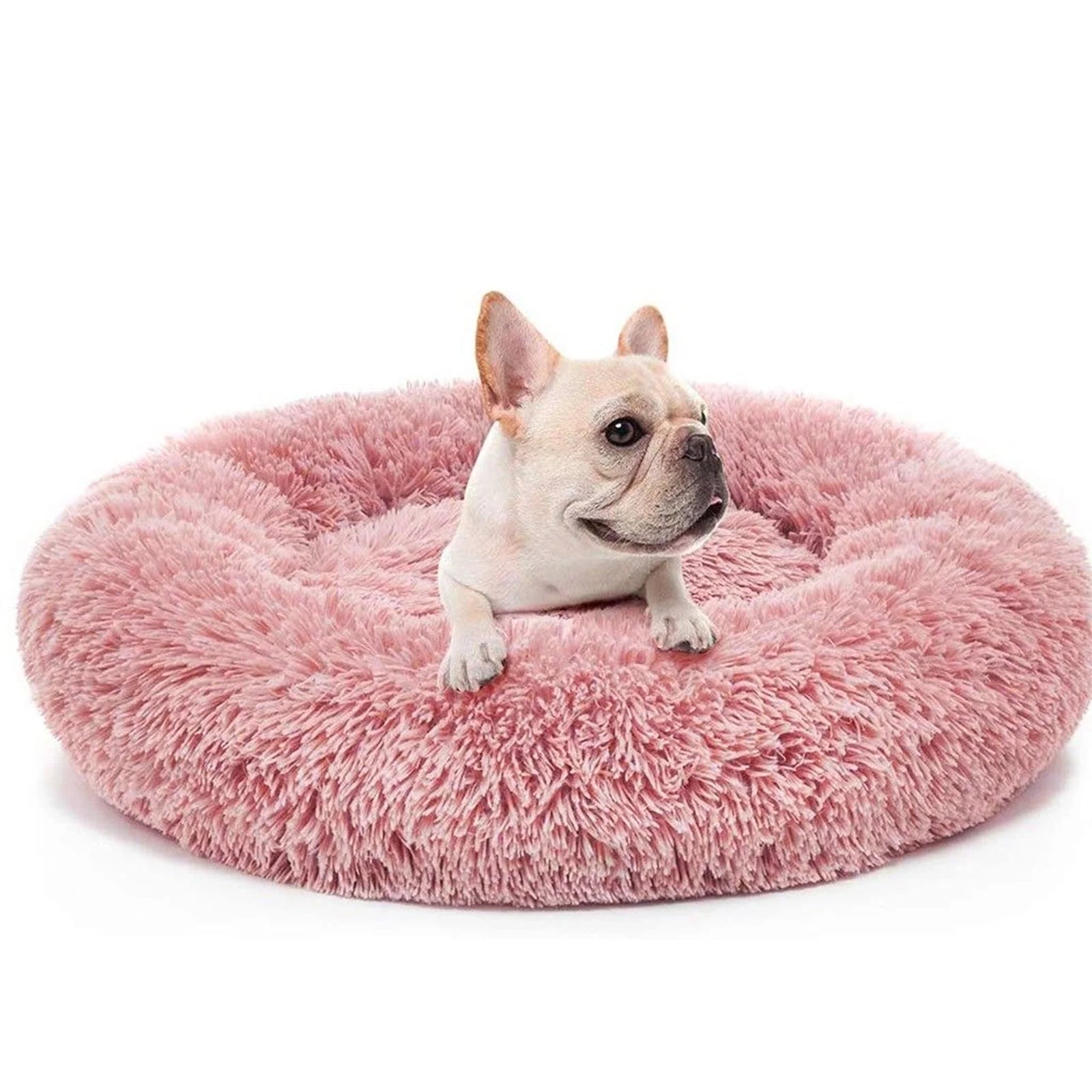 Calming Donut Dog Bed Anti-Anxiety, Self Warming, Cozy Soft Plush round Pet Bed, Ideal for Both Home & Travel, 27"L X 27"W X 8"H