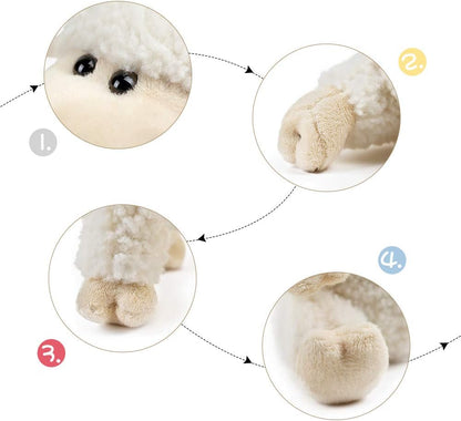Sheep Stuffed Animal Lamb Plush Decorations 3Pcs (Sitting, Standing, Kneeling) White Sheep Toys Gift for Kids Little Girl/Boy