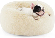 Calming Donut Dog Bed Anti-Anxiety, Self Warming, Cozy Soft Plush round Pet Bed Indoor, Ideal for Both Home & Travel, 24"L X 24"W X 8"H