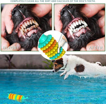 Dog Toys for Aggressive Chewers, Indestructible Teeth Cleaning Dog Chew Toys for Small Medium Large Breed Dogs, Rubber Outdoor Interactive Puppy Chew Toys for Training, Blue
