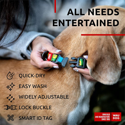 Nylon Dog Collar - Adjustable Dog Collar for Large Dogs, Small & Medium Dogs - Breakaway Puppy Collars for Large Breed Dogs - Boy & Girl Dog Collars with Durable Plastic Buckle and QR Dog Tag