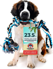 Large Dog Rope Toy for Aggressive Chewers - 23.5" Giant Dog Tug of War Toy for Large Breeds - Durable Big Pull Rope for Teething Puppies and Heavy Duty Chewers