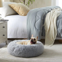 Calming Donut Dog Bed Anti-Anxiety, Self Warming, Cozy Soft Plush round Pet Bed, Ideal for Both Home & Travel, 24"L X 24"W X 8"H