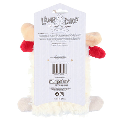 Lamb Chop Squeaker Mat, 9-Inch Plush & Squeaky Dog Toy for Cuddling, White