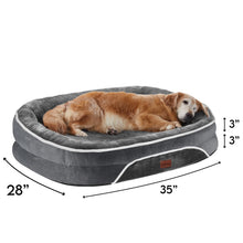 35In Luxury Sofa-Style Pet Orthopedic Bed for Large and Medium Dogs – Removable Machine-Washable Plush Cover, 4-Sided Bolster, Non-Slip Bottom, Size 35”X28”X6” Gray