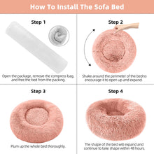 Calming Donut Dog Bed Anti-Anxiety, Self Warming, Cozy Soft Plush round Pet Bed, Ideal for Both Home & Travel, 27"L X 27"W X 8"H
