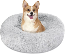 Calming Donut Dog Bed Anti-Anxiety, Self Warming, Cozy Soft Plush round Pet Bed, Ideal for Both Home & Travel, 24"L X 24"W X 8"H