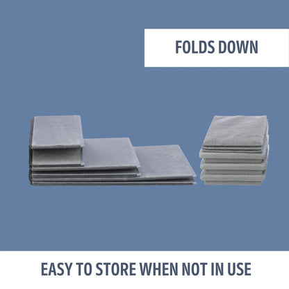 4-Step Foldable Velour Pet Stairs with Storage, Gray