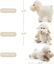 Sheep Stuffed Animal Lamb Plush Decorations 3Pcs (Sitting, Standing, Kneeling) White Sheep Toys Gift for Kids Little Girl/Boy